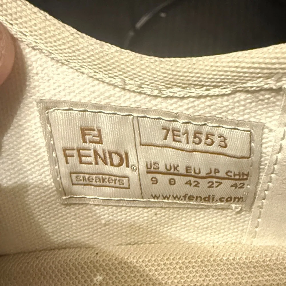 Fendi Cream Canvas Sneakers with Multicolor FF Pattern - Picture 4 of 5